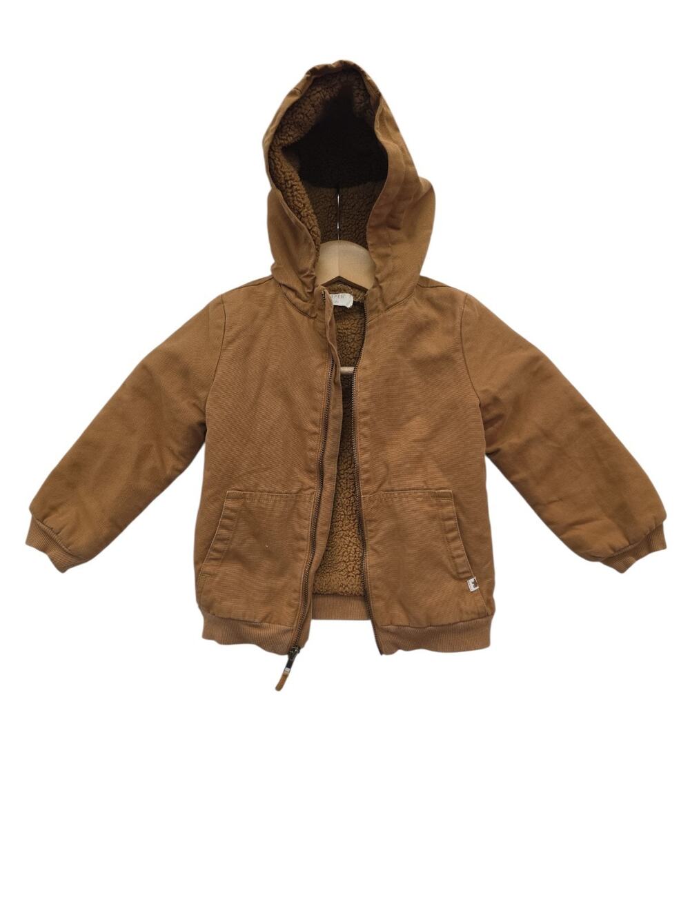 Aspen Kids Tan Canvas Sherpa Lined Barn Jacket Kids Size 3T Unisex